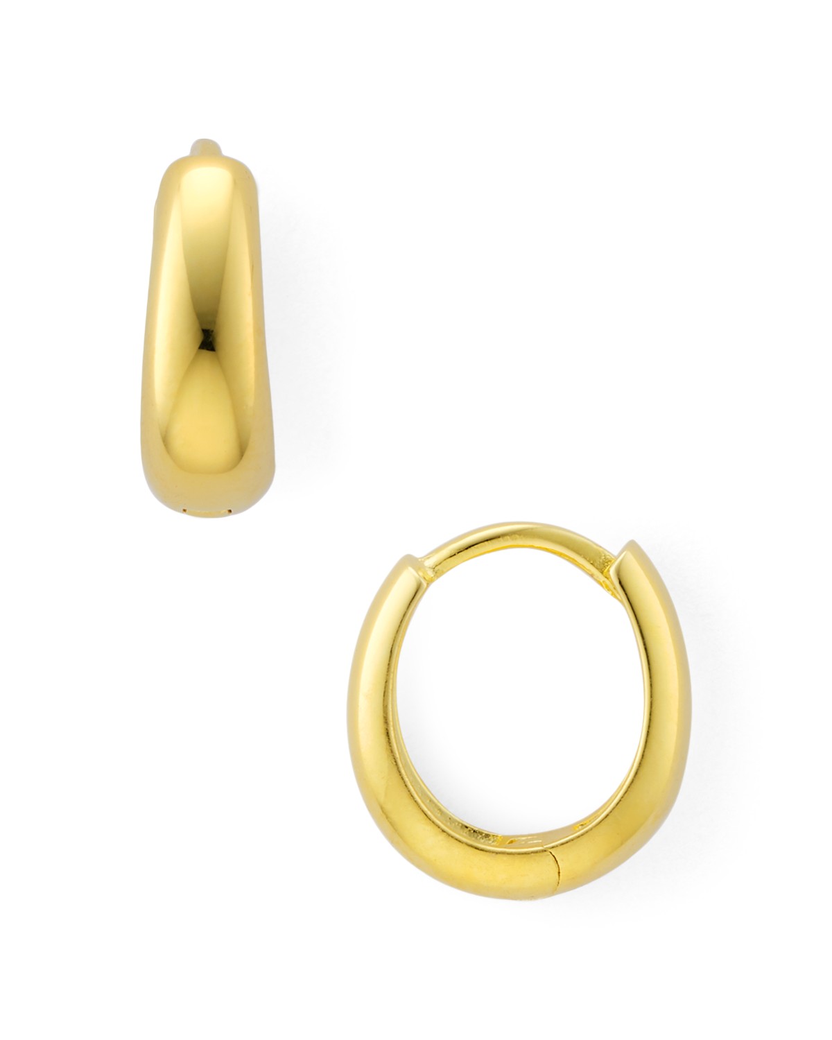 Puffy Huggie Hoop Earrings in Sterling Silver or 18K Gold-Plated Sterling Silver