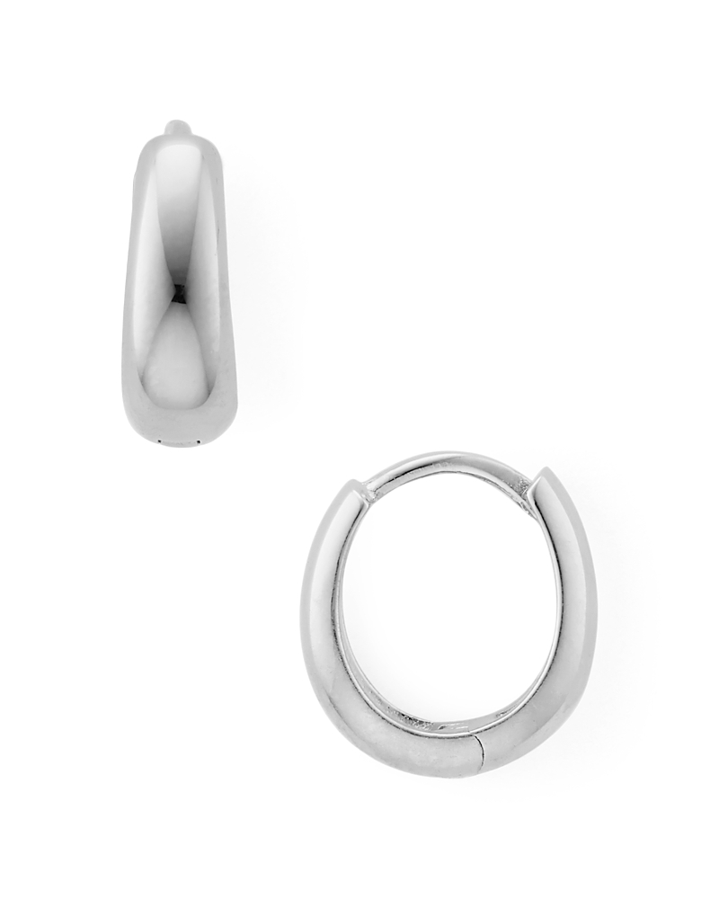 Argento Vivo Puffy Huggie Hoop Earrings In Sterling Silver Or 18k Gold-plated Sterling Silver In Silver