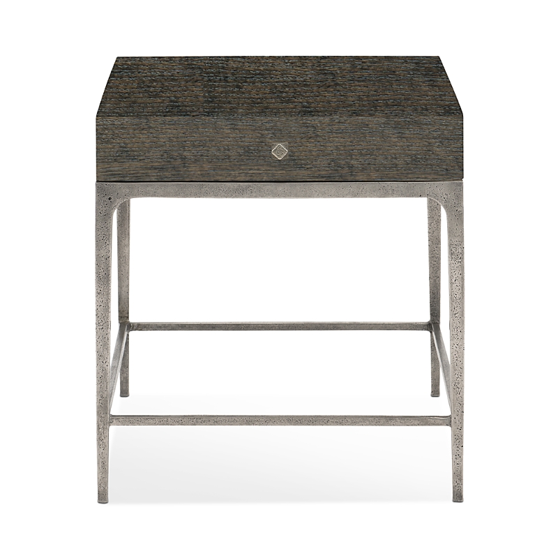 Bernhardt Linea Textured Finish End Table In Cerused Charcoal