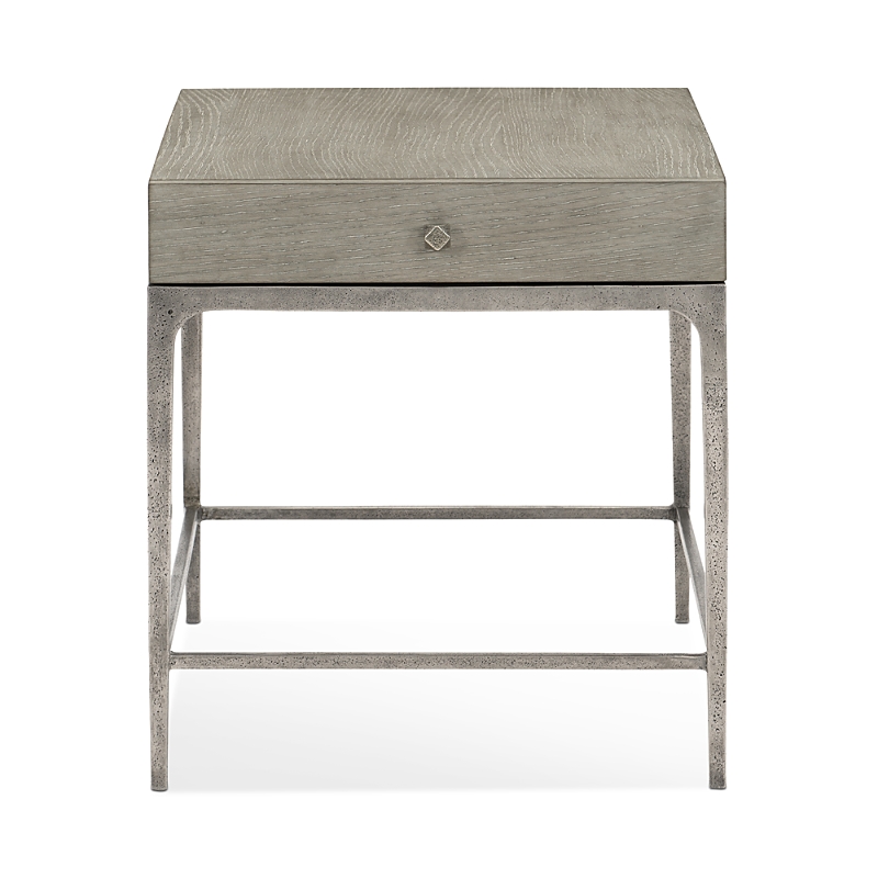 Bernhardt Linea Textured Finish End Table In Cerused Greige