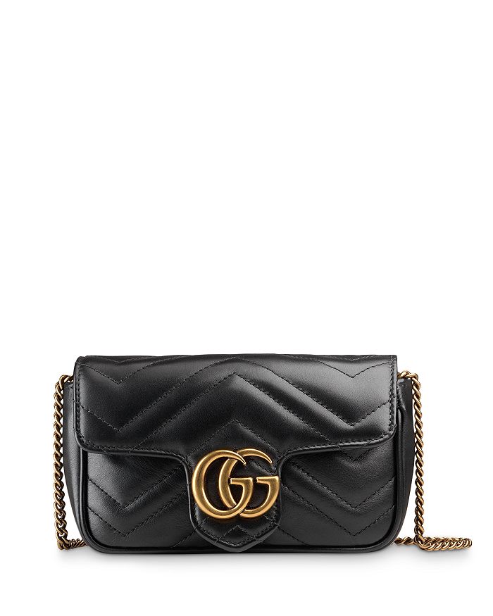 Gucci Black Matelasse Leather Mini GG Marmont Super Bag Gucci