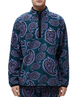 Twelve Thirteen Fleece Paisley Half Zip Jacket shops