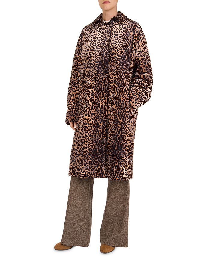 Gerard Darel Prissilia Leopard Print Coat In Brown | ModeSens