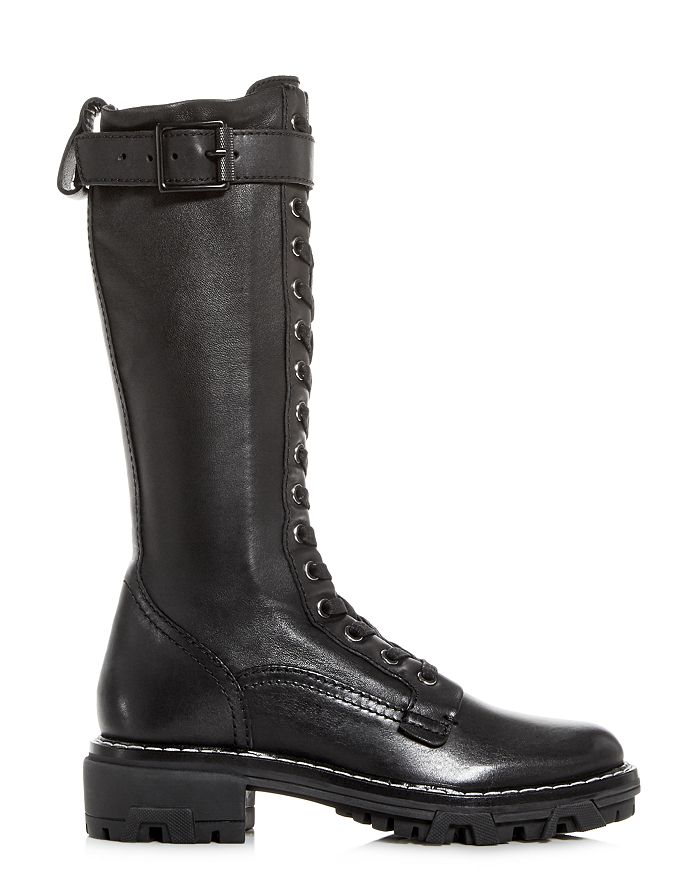Rag & Bone Shiloh Tall Leather Combat Boots In Black | ModeSens