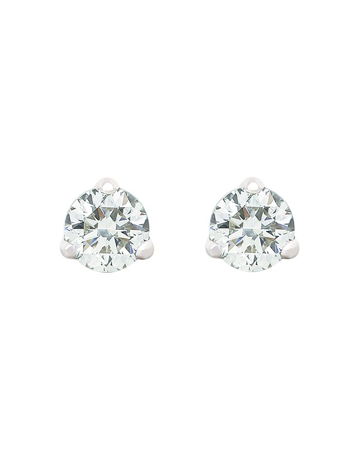 Lightbox Jewelry Solitaire Lab-grown Diamond Stud Earrings In White