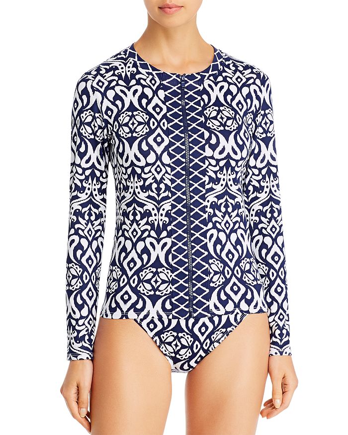 Tommy Bahama Ikat LongSleeve Rash Guard & Hipster Bikini Bottom