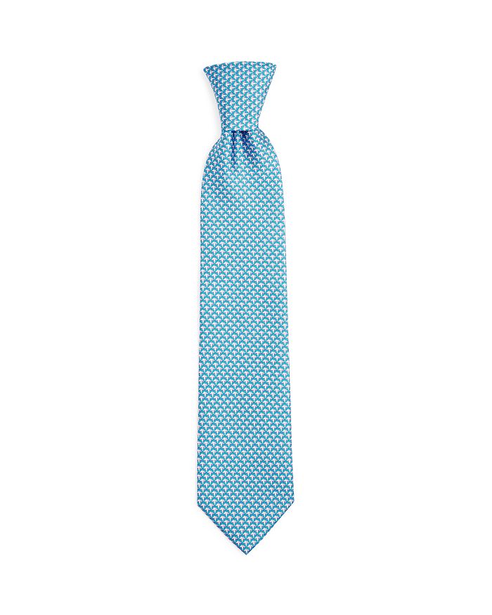 Ferragamo Stingray Silk Classic Tie In Azure
