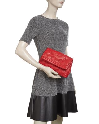 tory burch red clutch