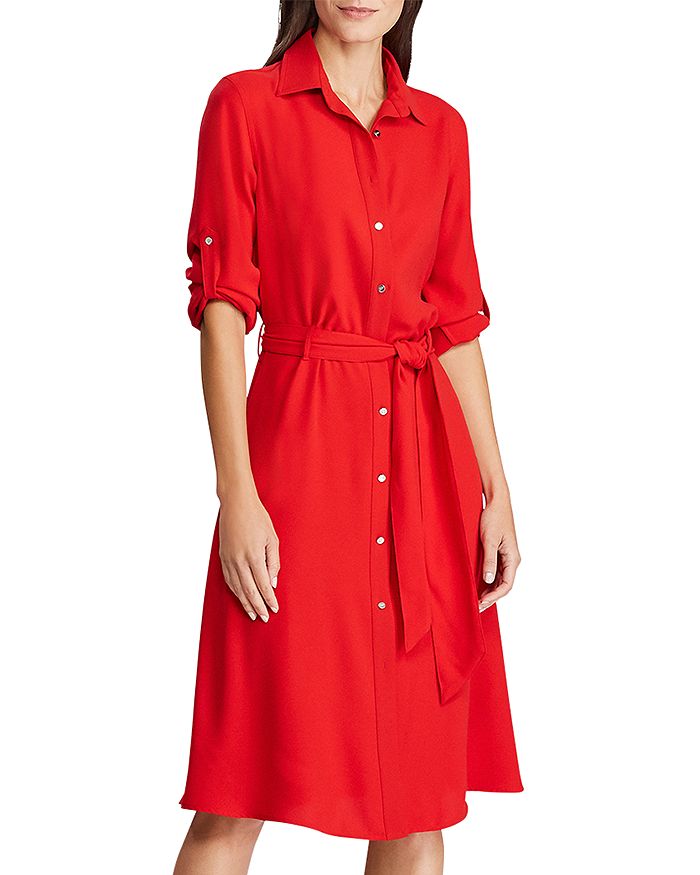 Ralph lauren red shirt dress new arrivals