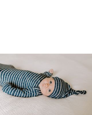 Boy's Striped Snuggle Knit Gown & Hat Set - Baby