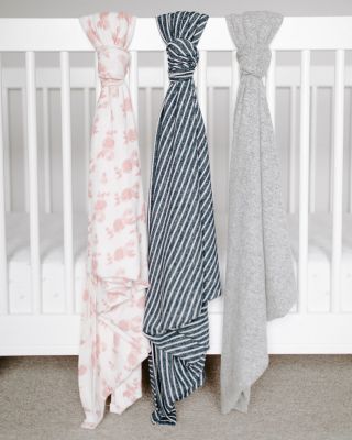 Boys' Striped Snuggle Knit Swaddle Blanket - Baby