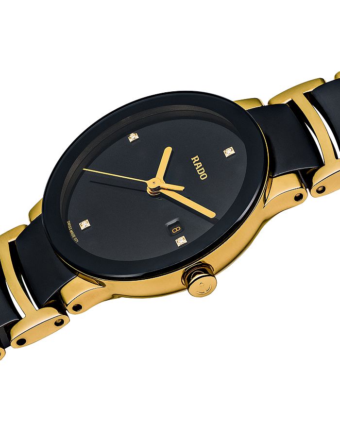 Shop Rado Centrix Watch, 28mm In Black/gold