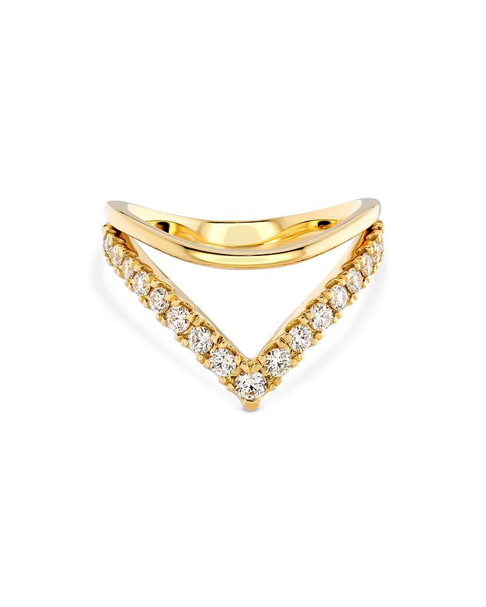 Hayley Paige For Hearts On Fire 18k Yellow Gold Harley Silhoutte Power Band With Diamonds & Pink Sap In White/gold