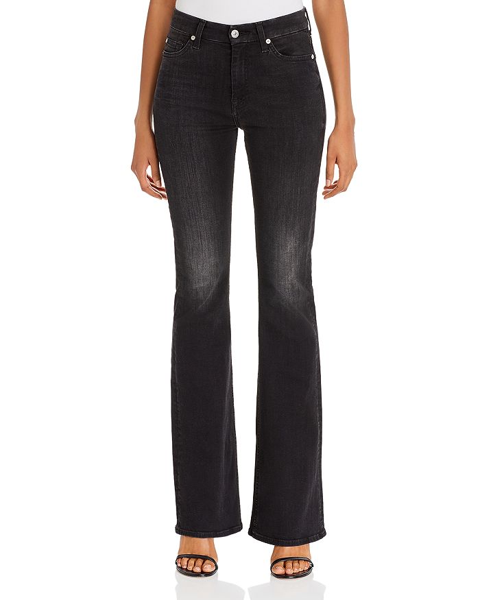 7 For All Mankind Ali High-waist Flared Jeans In Dark Ash