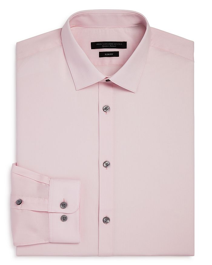 John Varvatos Rick Basic Slim Fit Dress Shirt In Pink Sand