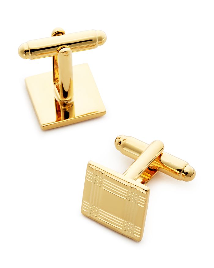 The Men's Store At Bloomingdale's Brass Check Square Cufflinks - 100% Exclusive In Gold
