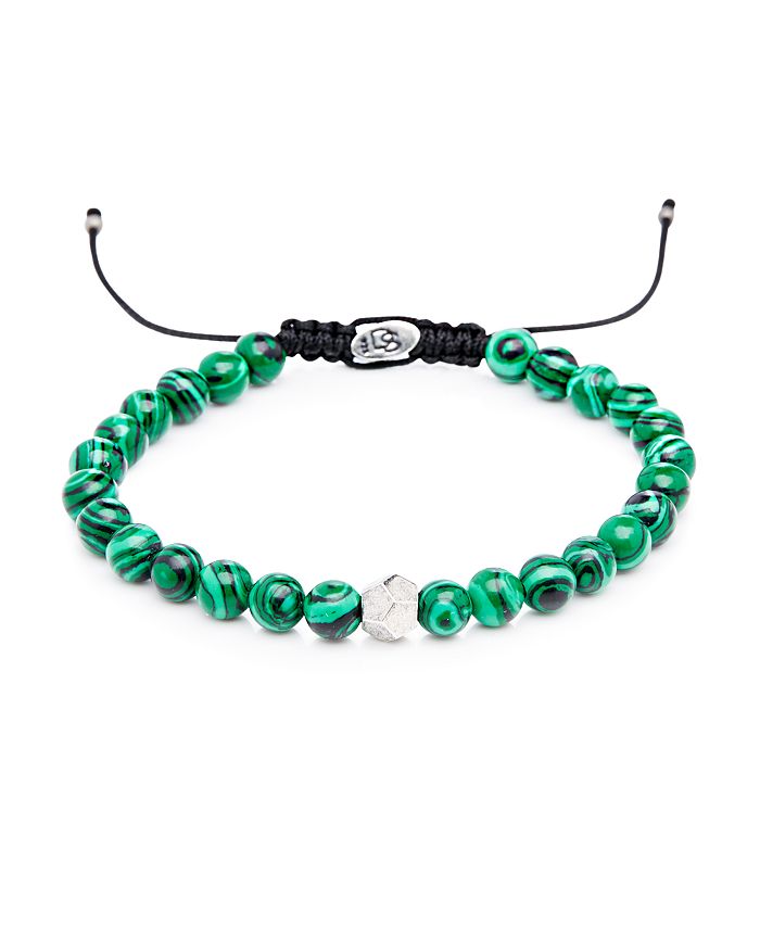 Degs & Sal Sterling Silver & Malachite Beaded Bracelet In Green