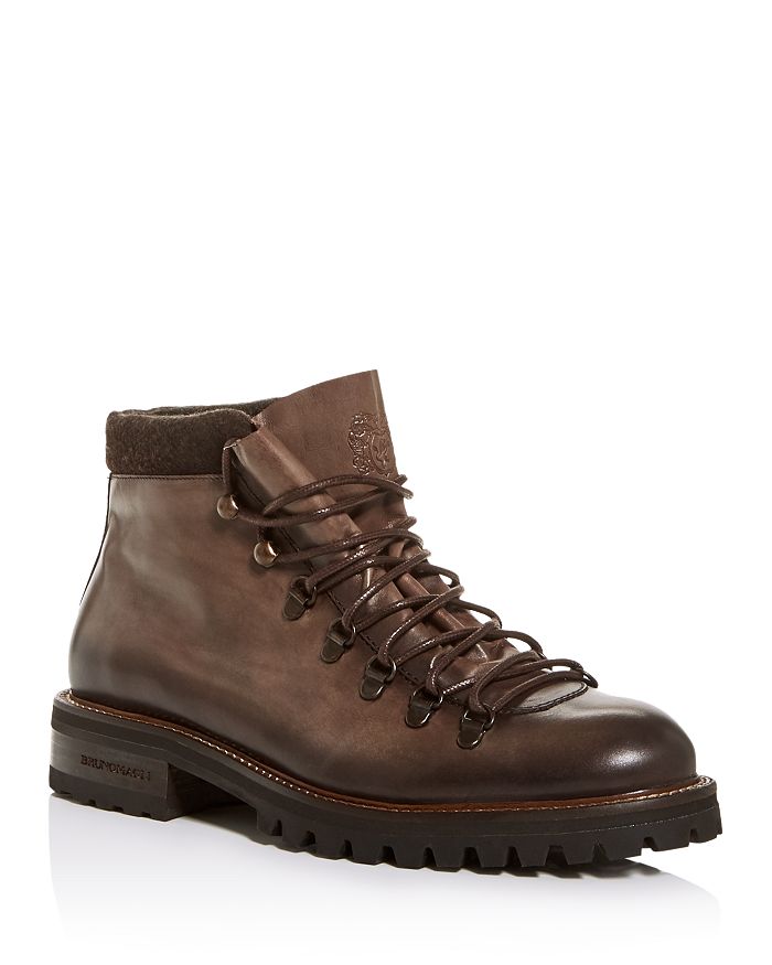 Bruno Magli Alpino Mid Plain Toe Boot In Dark Brown Leather | ModeSens