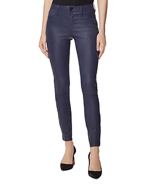 J Brand Mid-rise Skinny Leather Jeans In Dark Fitzroy