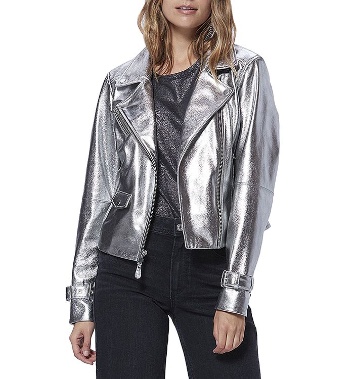 PAIGE Ashby Metallic Leather Moto Jacket Bloomingdale s