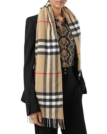 Burberry Giant Check & Icon Stripe Puffer Scarf | Bloomingdale's