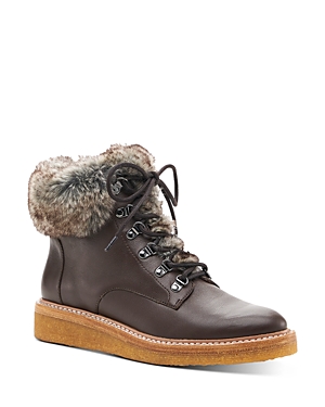 Botkier Women's Winter Leather Lace Up Boots In Java Brown Leather