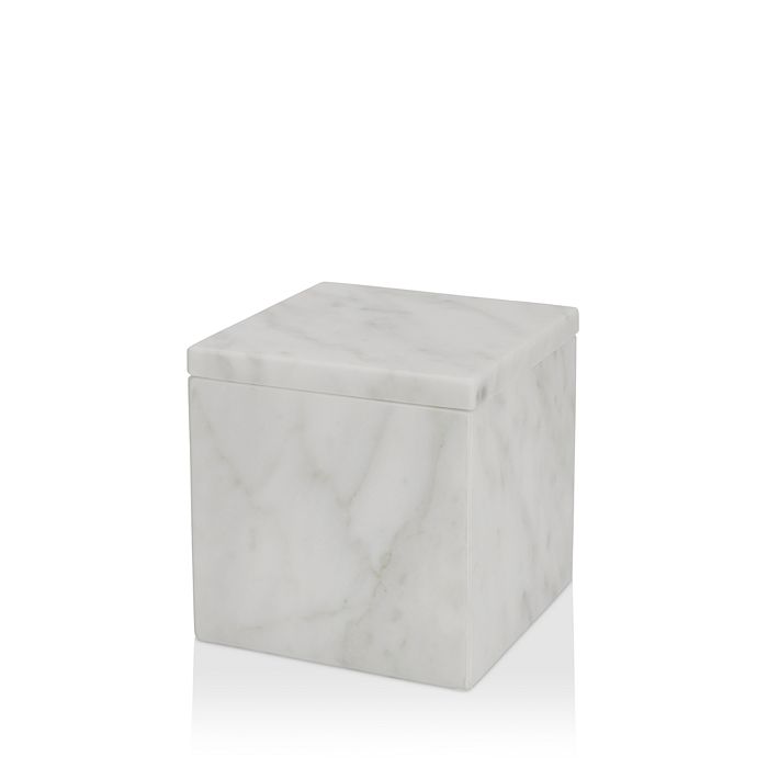 Kassatex Marmol Small Lidded Jar In White Marble
