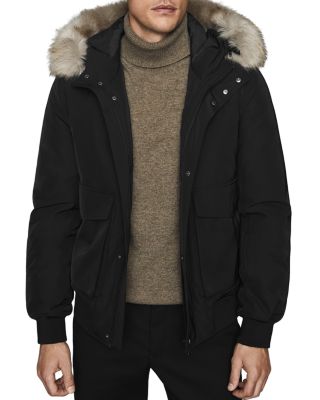 fur trimmed hooded jacket