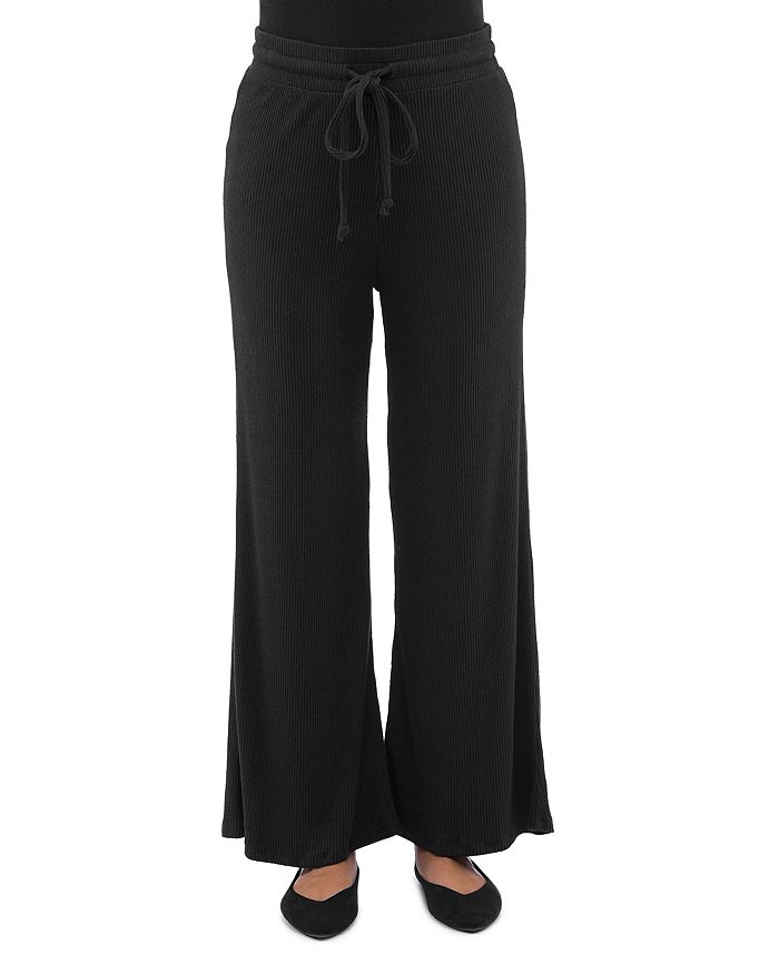 B Collection By Bobeau Axel Cozy Ribbed Lounge Pants In Black
