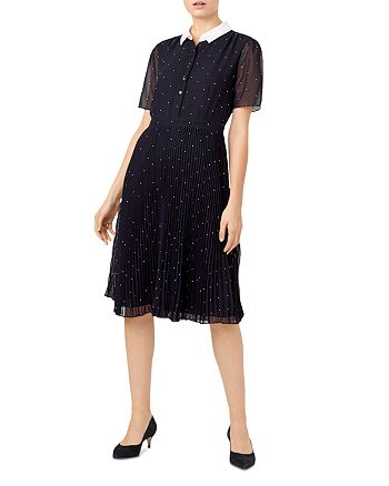 hobbs leona polka dot dress