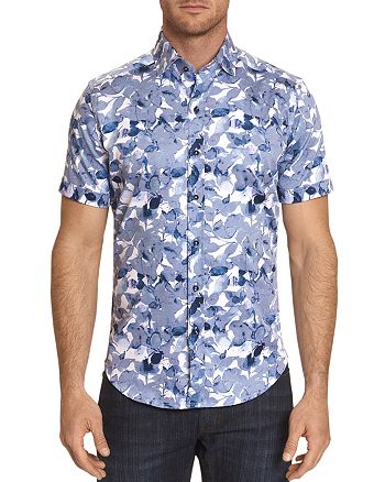 Robert Graham Teasdale Printed Short-Sleeve Classic Fit Button-Down ...