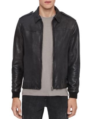 The Kooples Leather Sleeve Denim Jacket, $495, Bloomingdale's