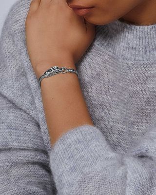 Sterling Silver Legends Naga Extra Small Chain Bracelet with Blue Sapphire Eyes