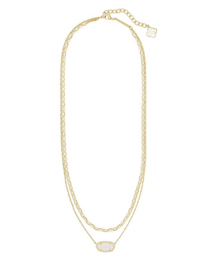 Kendra Scott Elisa Multi-strand Necklace, 18-20.5 In Gold/iridescent Drusy