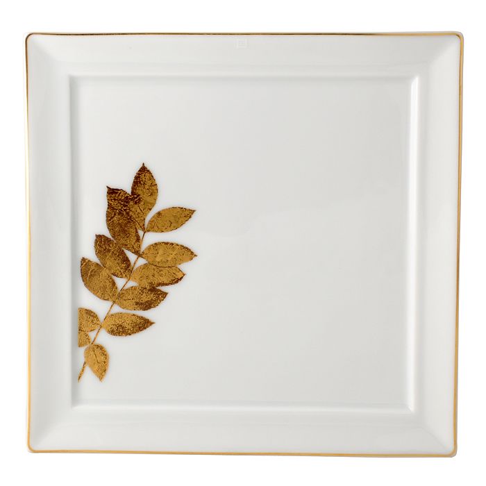 Bernardaud Vegetal Gold Fidji Dinner Plate In White/gold
