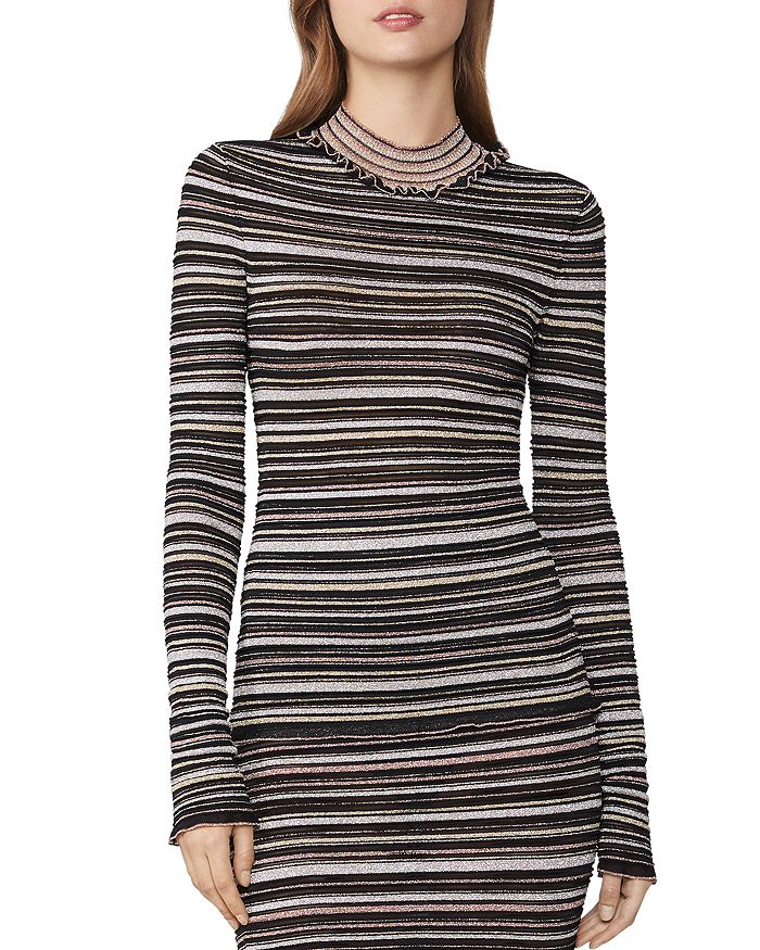 HERVE LEGER STRIPED MESH KNIT TOP,RUS1252450