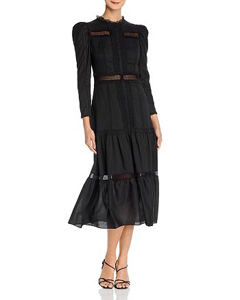 Rebecca Taylor Voile Lace Midi Dress | Bloomingdale's