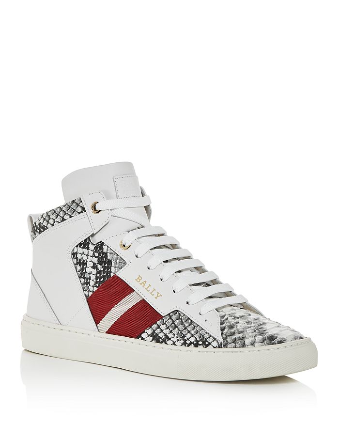 Bally Men's Hedern Snake-Embossed Leather High-Top Sneakers ...