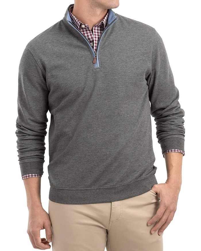 Johnnie-o Sully Quarter Zip Pullover In Charcoal