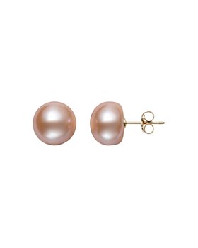 Bloomingdale's - Pink Cultured Freshwater Pearl Stud Earrings in 14K Yellow Gold - 100% Exclusive