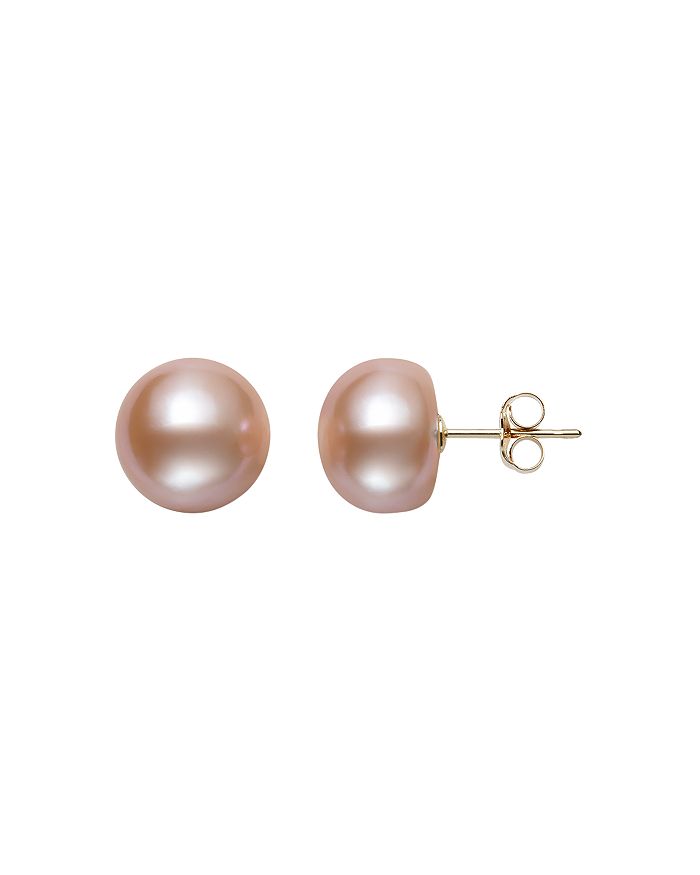 Bloomingdale's - Pink Cultured Freshwater Pearl Stud Earrings in 14K Yellow Gold - 100% Exclusive
