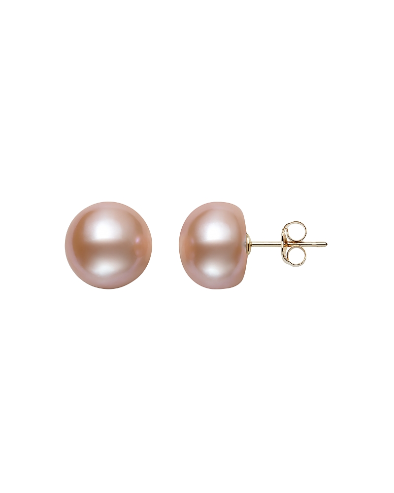 Bloomingdale's Fine Collection Pink Cultured Freshwater Pearl Stud Earrings in 14K Yellow Gold