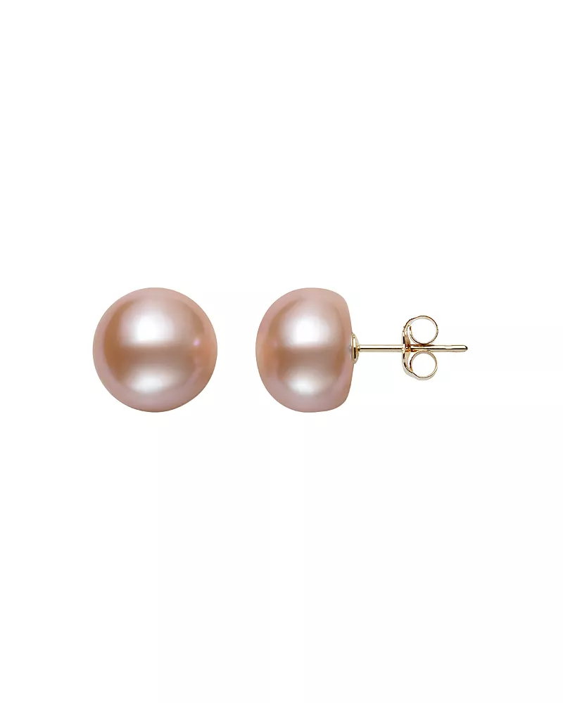 Bloomingdale's Fine Collection Pink Cultured Freshwater Pearl Stud Earrings in 14K Yellow Gold