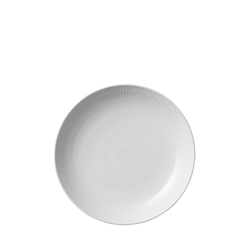 Royal Copenhagen White Fluted Shallow Bowl In White