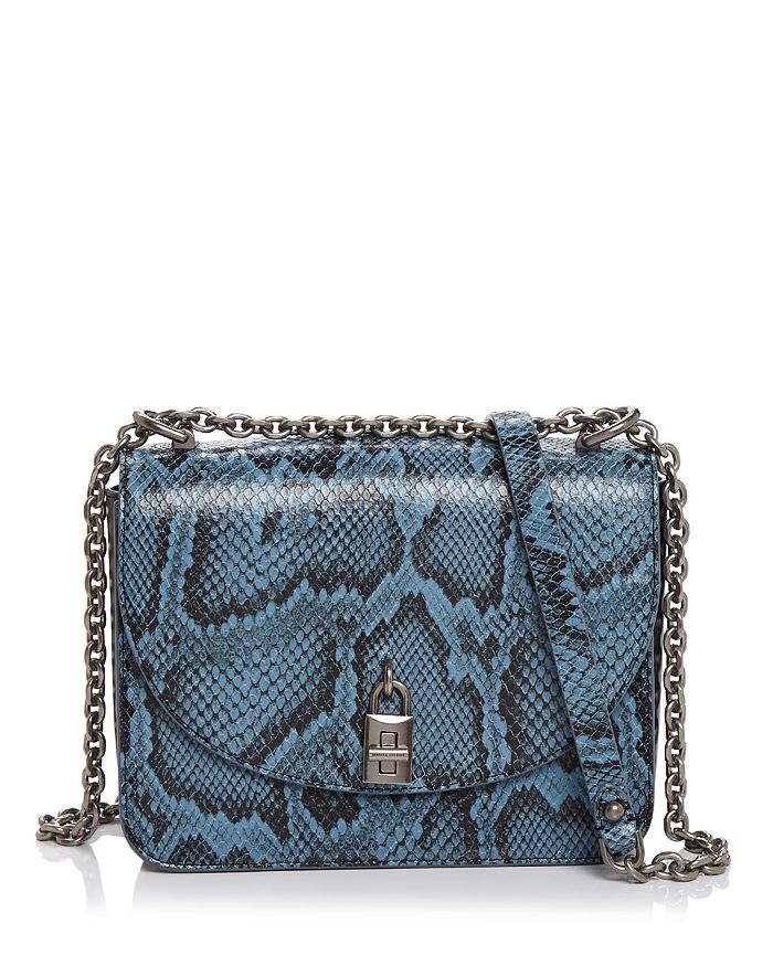 Rebecca Minkoff Love Too Convertible Shoulder Bag In Cement Blue/silver