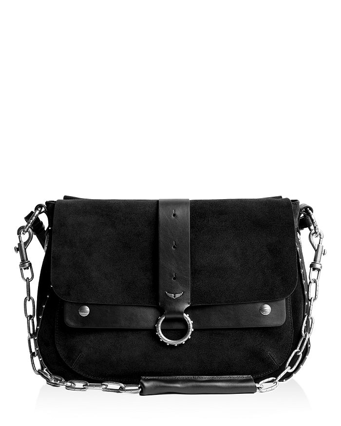 Zadig Voltaire Kate Large Suede Leather Shoulder Bag