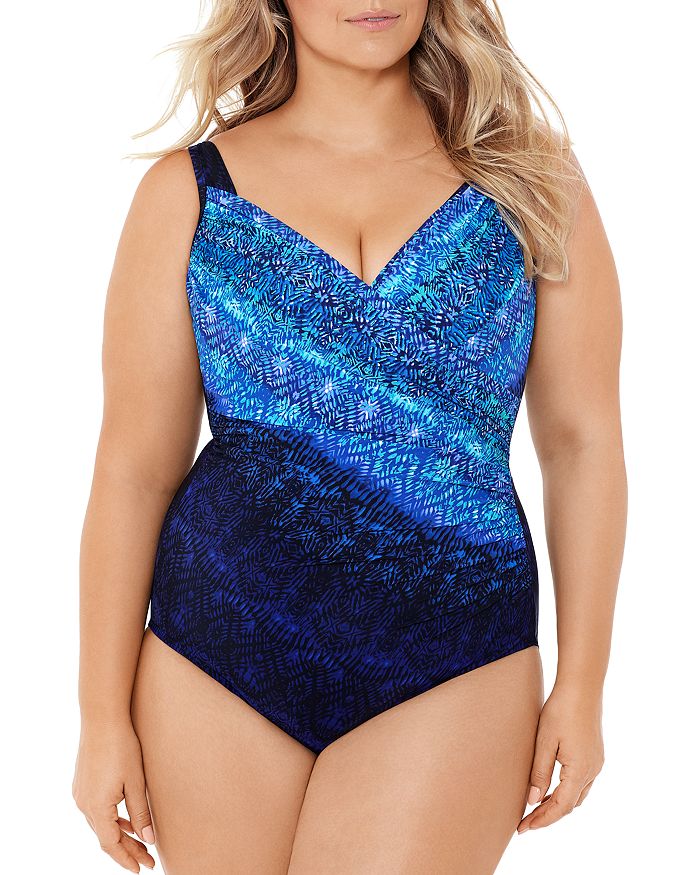 Miraclesuit Plus Blue Curacao Seraphina One Piece Swimsuit