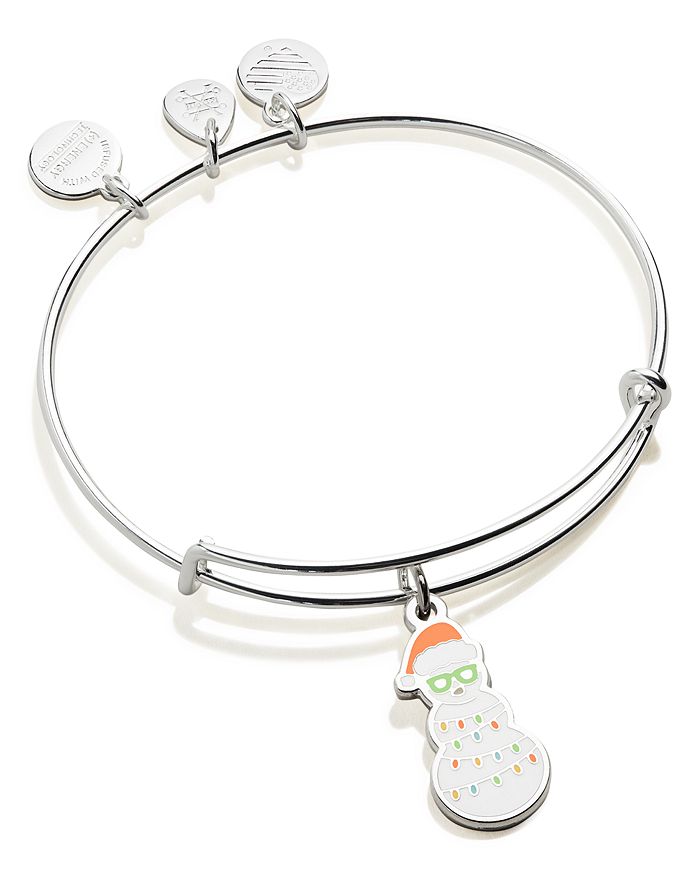 ALEX AND ANI ALEX AND ANI HOLIDAY SNOWMAN COLOR INFUSION EXPANDABLE CHARM BRACELET,A19EBHOL04SS