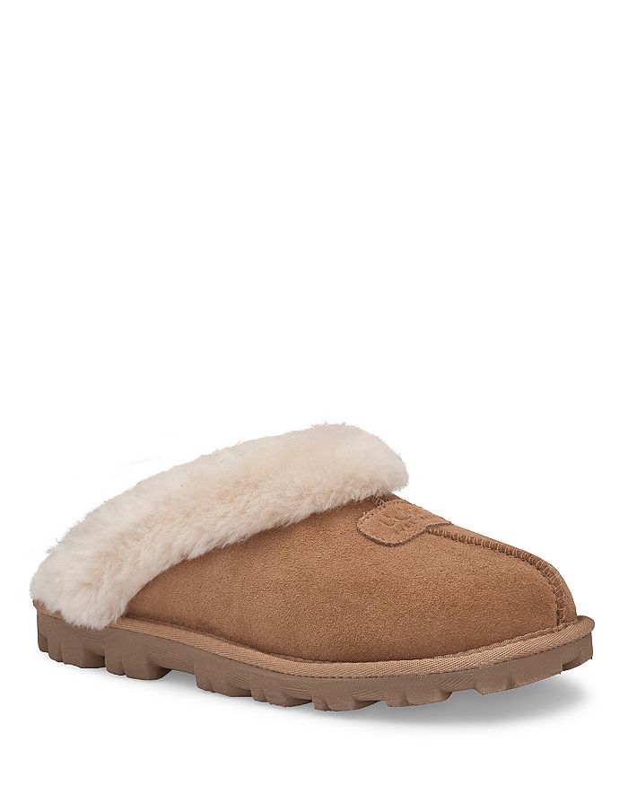 Shop Ugg Women's Coquette Shearling Slippers In Chestnut