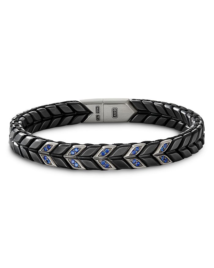 David Yurman Sterling Silver Chevron Narrow Woven Bracelet with